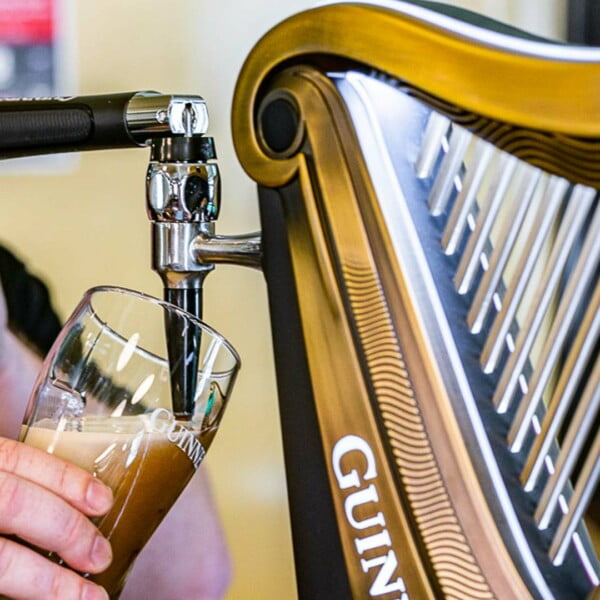 Pouring a Guinness beer