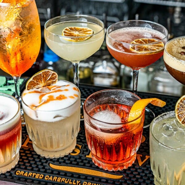 Variety of cocktail drinks